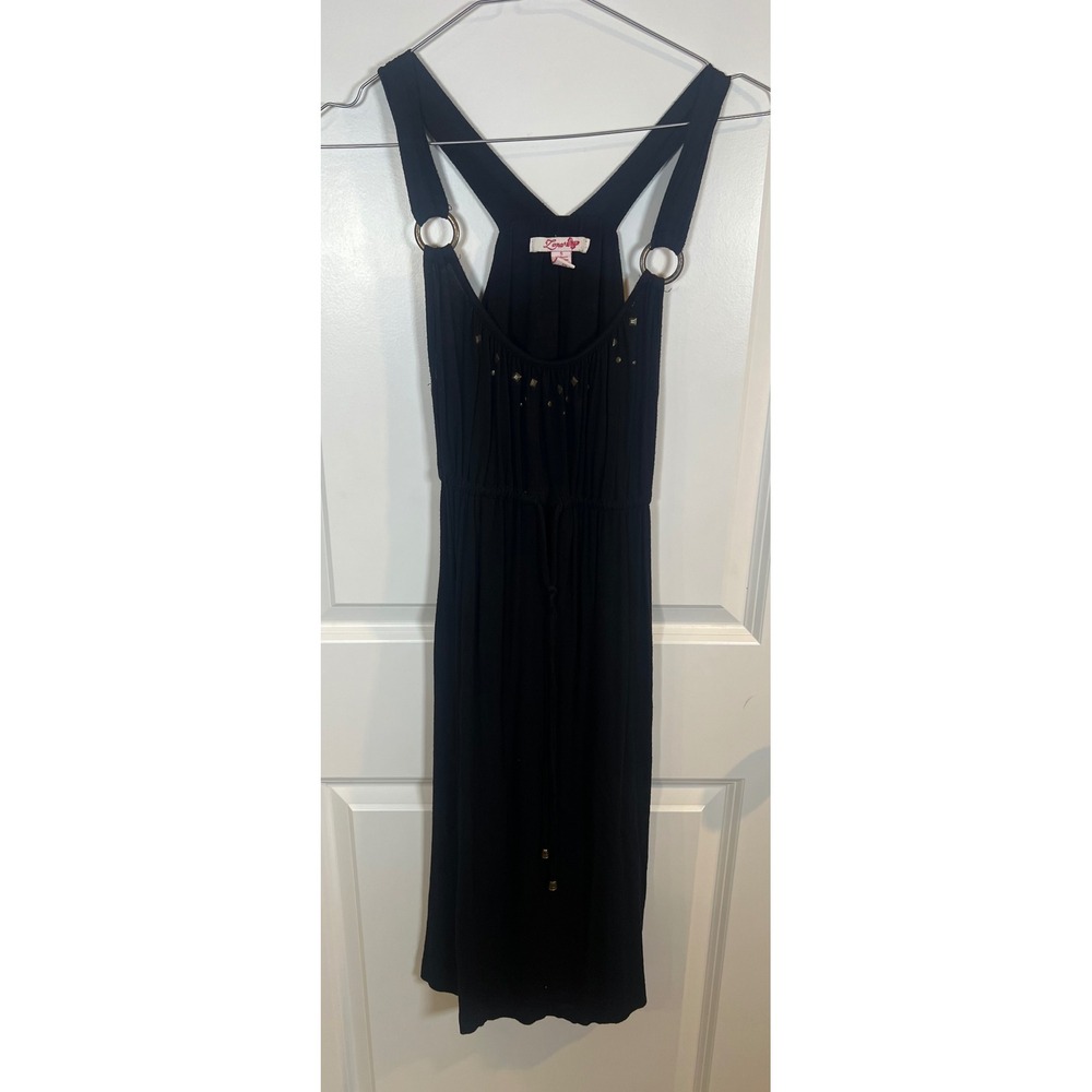 Lena‎ Womens Dress Black Studded O-Ring Strap Rayon Spandex Size Small